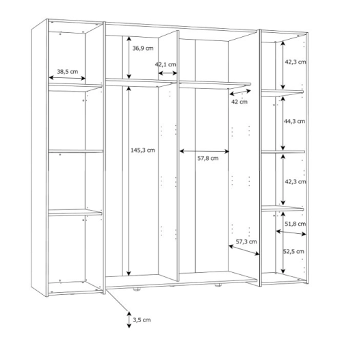 Szafa ubraniowa 200 cm Sonoma/Biały
